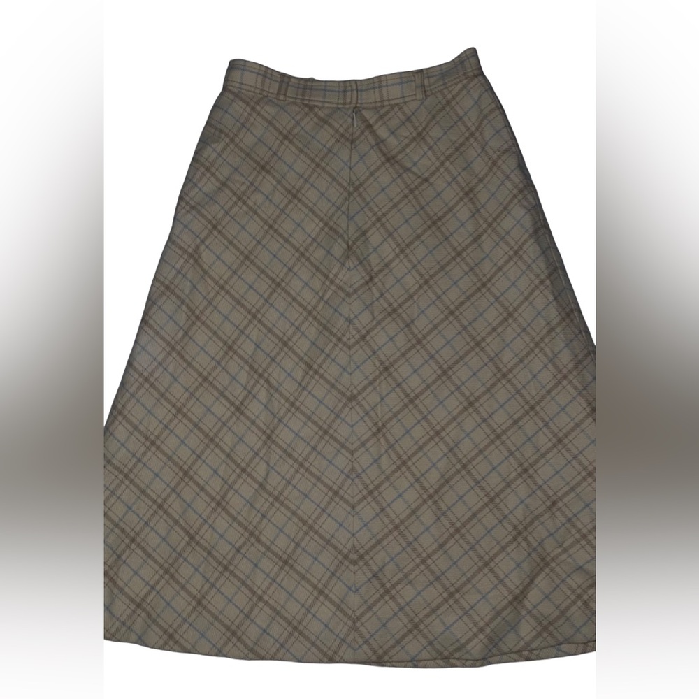 Vintage Plaid A-Line Midi Skirt